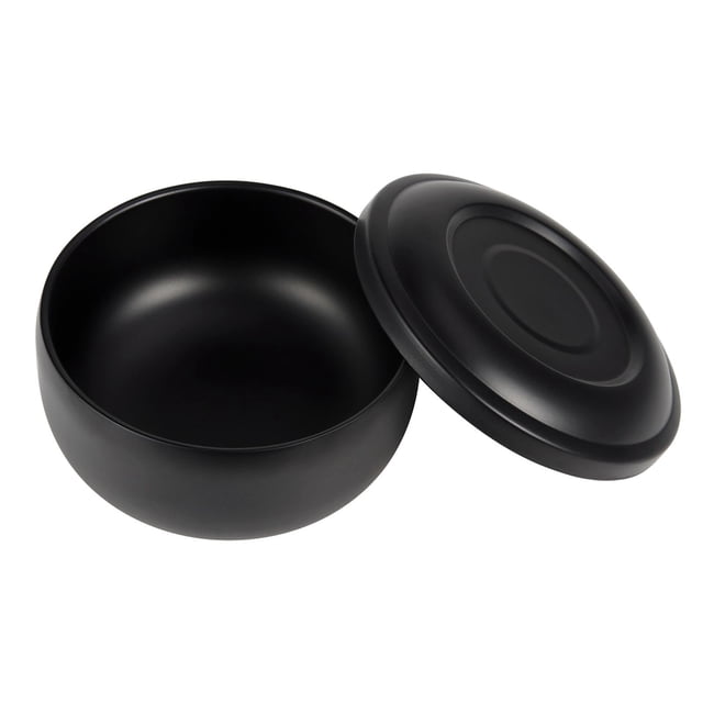 relayinert Bol de Rasage en Acier Inoxydable avec Couvercle Tasse Rasage pour Grand-Père Père Hommes Bleu Jaune 110x65mm