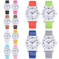thumbnail image 2 of Montre Femme Fille Mode Cadran Numérique Bracelet Quartz Ronde Décontractée en Cuir PU Montres Montre-Bracelet, 2 of 9