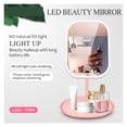 thumbnail image 4 of Miroir de Maquillage à DEL avec Lumière, Miroir pour le Visage avec Rangement, Miroir de Coiffeuse de Bureau Rotatif avec Lumière, Variateur Réglable, Miroir Cosmétique USB, Utilisation Grand, 4 of 7
