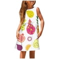 thumbnail image 1 of PMVFHDE Robe Florale Printemps Été pour Filles / Col Rond Sans Manches Tenue Décontractée / Tenue Légère pour Fête pour Tout-Petits à Préadolescents Blanc,9-10, 1 of 5