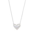 thumbnail image 1 of Kendra Scott Collier Pendentif à Longueur Ajustable Ari Heart pour Femmes, Bijou de Mode RHODIUM - Nacre Ivoire, 1 of 2