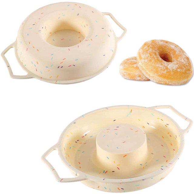 Silicone Donut Pan Cake Mold 9 Inch Doughnut Pans for Baking, Non Stick Round Cake Pan with Handle (Large,1Pack)