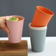 thumbnail image 3 of Namzi Unbreakable Wheat Straw Cups, Set of 4 Reusable Plastic Cups, Water Drinking Glasses for Kitchen, Camping, Party，Black, 3 of 5