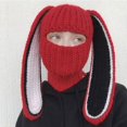 thumbnail image 2 of Fgnfyis Rabbit Ear Hat Autumn and Winter Neck Knitted Hat Bomber Hats Red, 2 of 6