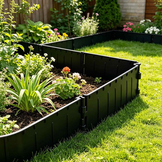 Linnome Plastic Garden Edging Fence Flower Bed Border for Pathways Yard and Landscaping 6.3x5.12 Inch