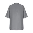 thumbnail image 4 of Styesk Hauts pour Femmes Nouveau T-shirt à Manches Courtes en Coton et Lin Couleur Unie Col Régulier, 4 of 5