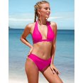 thumbnail image 2 of Charmo Womens Halter Bikini Swimsuit High Cut 2 Piece Bathing Suits, 2 of 8