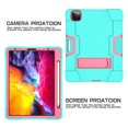 thumbnail image 3 of Mignova for iPad Pro 11 2020 Case,Hybrid Heavy Duty Three Layer Full-Body Shockproof Armor Defender Rugged Protective Case Cover with Stand for Apple iPad Pro 11 Inch Case 2020/2018(Green/Pink), 3 of 7