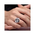 thumbnail image 2 of RYLOS Men's Rings 14K White Gold Ring Designer Patriotic Eagle USA Ring With Diamonds and Black Onyx Rings For Men Size 9, 2 of 6