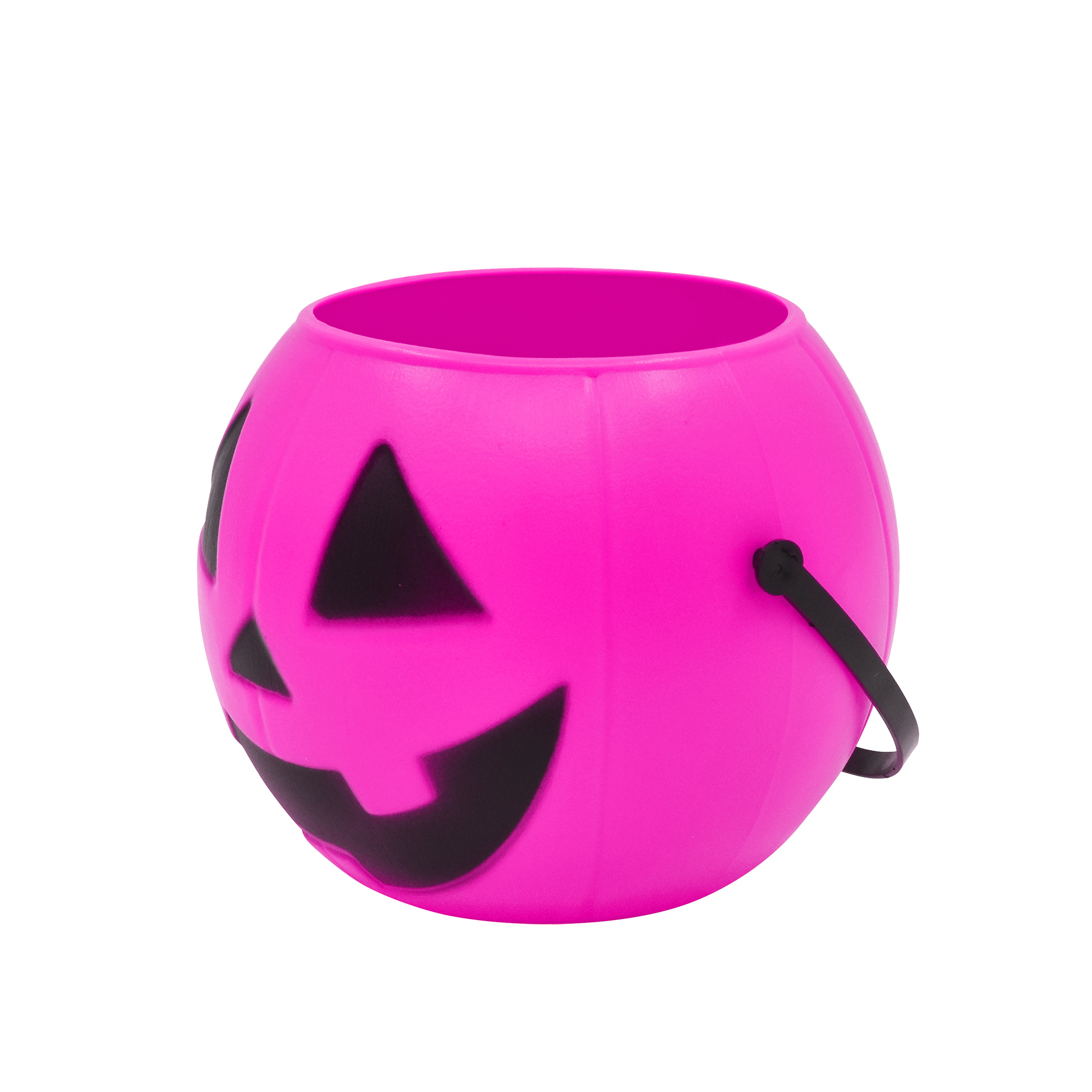 Seau en plastique miniature rose citrouille d'Halloween, sac pour la collecte de bonbons, par Way to Celebrate