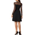 thumbnail image 3 of INSPIRE CHIC Robe Patineuse de Fête pour Femme en Maille Transparente à Manches Transparentes avec Cœurs S Noir-Pois, 3 of 6