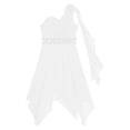 thumbnail image 3 of Ocealan Robe de Demoiselle d'Honneur à une Épaule pour Fille, Robe de Fête de Mariage Junior pour Enfants avec Ceinture Perlée, Blanc 14, 3 of 6