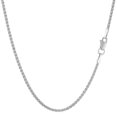 thumbnail image 1 of 18k White Gold Round Wheat Chain Necklace, 1.4mm, 16", 1 of 1