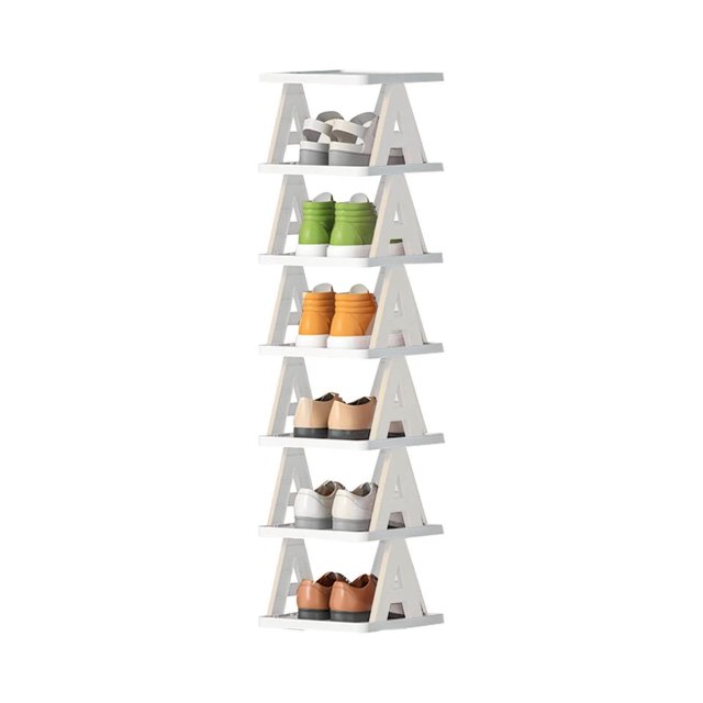 Birdeem Multi-Layer Letter Shoe Rack, Small Shoe Cabinet for Household Doorstep Balcony, and Economical Folding Shoe Rack for Student Dormitories