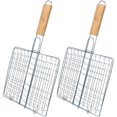 thumbnail image 3 of Miangastore Barbecue en Acier Inoxydable avec Pince pour Filet de Cuisson pour un Rangement Pratique Kaki 2 Pcs, 3 of 8