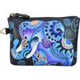thumbnail image 1 of Anna by Anuschka Women's Hand Painted Genuine Leather Coin Pouch - Top zip entry, 1 of 3