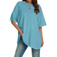 thumbnail image 2 of LUOGENLI T-shirts pour Femme pour Femmes Femmes T-Shirt à Col Rond Ajusté Hauts Basiques Manches Courtes T-Shirt d'Été Hauts T-Shirt Classique Tee T-shirts pour Femmes T-shirts Graphiques Tees Vintage Fête de la Saint-Patrick Bleu Ciel G, 2 of 4