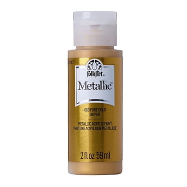 Folkart Metallic Acrylic Paint Pure Gold, 2 fl oz
