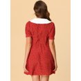 thumbnail image 2 of INSPIRE CHIC Robe-Chemise Courte à Manches Courtes pour Femmes, Coupe Évasée, Col Contrastant, 2 of 5