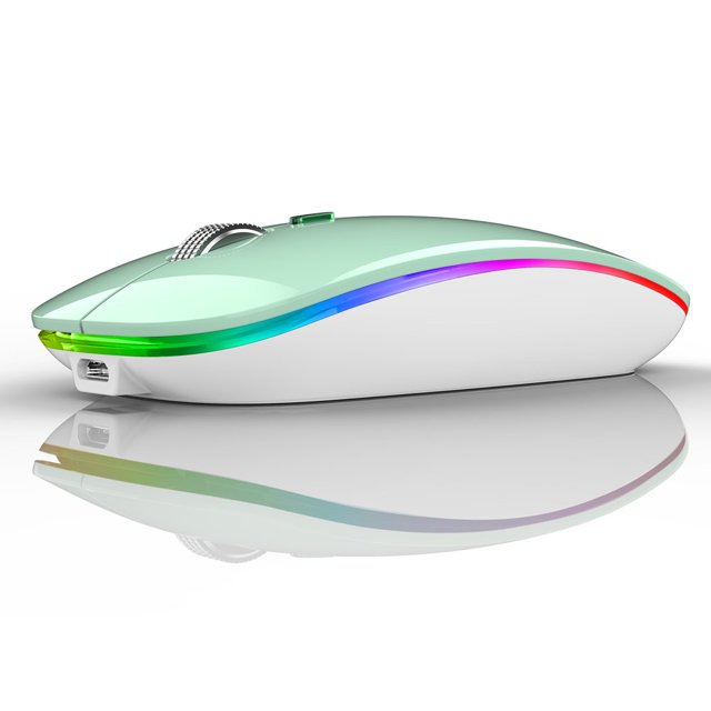 Wireless Bluetooth Mouse Rechargeable Silent Mouse Dual Mode (Bluetooth 5.1 + 2.4G) with Nano Receiver