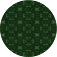 thumbnail image 1 of Ahgly Tapis Rond Lavable en Machine Intérieur Transitionnel Vert Émeraude Profond, 4 Pieds Rond, 1 of 7