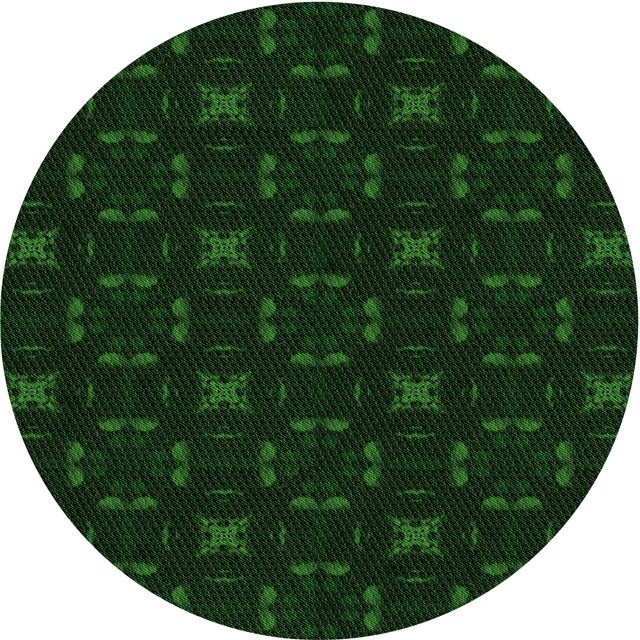 Ahgly Tapis Rond Lavable en Machine Intérieur Transitionnel Vert Émeraude Profond, 4 Pieds Rond