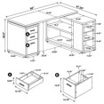 thumbnail image 2 of Scranton & Co 60-inch 3-drawer L-Shape Engineered Wood Computer Desk in Mango, 2 of 10