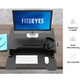 thumbnail image 1 of FITUEYES Height Adjustable Standing Desk with Smart Phone Holder Slot & Large Keyboard Tray for Laptop Computer Used in Home Office, 1 of 5