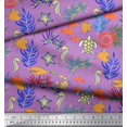 thumbnail image 3 of Soimoi Rayon Fabric Coral,Fish & Sea Turtle Ocean Print Fabric by Yard 56 Inch Wide, 3 of 3