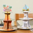 thumbnail image 2 of 1 Set Cupcake Stand Stable Base DIY Installation Thicken Paper Architectural/Animal Tower Stand Display Food Grade 3-Tier Disposable Birthday Cake Stand Party Supplies, 2 of 10