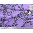 thumbnail image 2 of Soimoi polyester Crepe Fabric Leaves & Filigree Damask Print Fabric by the Yard 52 Inch Wide, 2 of 3