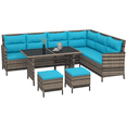 thumbnail image 1 of Outsunny 6 Pieces Patio Dining Set Wicker Outdoor Furniture Set, 1 of 10