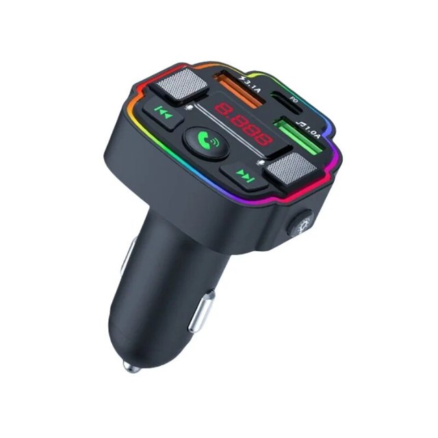 Bluetooth 5.0 FM Car Transmitter Stronger Dual USB Type-C Mics Deep Bass Sound 48W PD QC3.0 Car Charger T11 Bluetooth Adapter