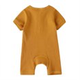 thumbnail image 4 of AherBiu Newborn Onesie Short Sleeve Jumpsuit Baby Clothes Ribbed Button Crewneck Summer Short Rompers Overalls, 4 of 7