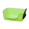 thumbnail image 1 of GROWTH TANK Cat Litter Box Anti Splashing Portable U Shape Lowered Front for Indoor Cats Green, 1 of 9