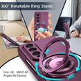 thumbnail image 4 of KOMI Rugged Phone Case for Samsung Z Fold 4 Case with Ring Magnetic Fits Wireless Charger, 2 in 1 Soft TPU and Hard PC Cover Samsung Galaxy Z Fold 3 Case Shockproof Blue (Purple, 4 of 5