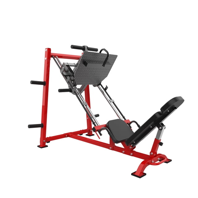 PIONEERWORKS Leg Press & Squat Machine for Home Gym with Calf Block & Barbell Plate Storage, Professional Lower Body Workout Equipment for Fitness and Strength Training