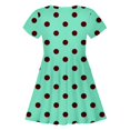 thumbnail image 4 of Robes pour Filles, Robe d'Été à Pois, Slim, Douce, Respirante, Manches Courtes, Décontractée, Vert Menthe 10 Ans-13 Ans, 4 of 4