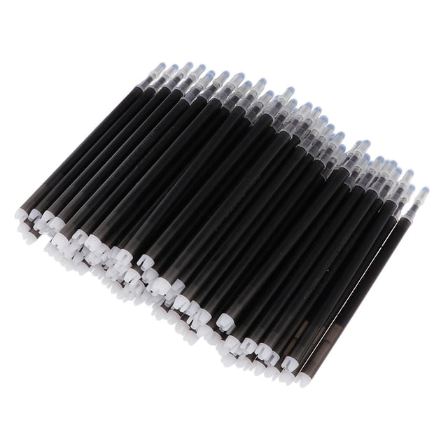Rongfmy 100 Pcs Erasable Pens Refills For Fabric, Wipeable Pens, Wipeable Marker Pens Black