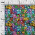 thumbnail image 1 of oneOone Georgette Viscose Multicolor Fabric Cat Sewing Material Print Fabric By The Yard 42 Inch Wide, 1 of 4
