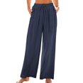thumbnail image 1 of FNFYFH Clearance Breathable Ladies Linen Pants Solid Color Summer Long, 1 of 9