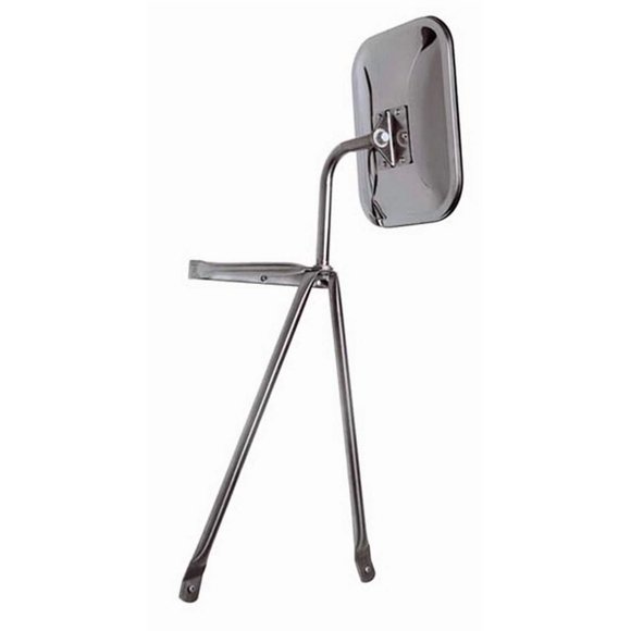 CIPA USA Exterior Towing Mirror 45000 OEM Replacement; 7-1/2 Inch x 10-1/2 Inch; Non-Extendable; Glass Manual Adjust; Without Turn Signal Indicators; Without Heated Glass; Swing-Away; Chrome; Single