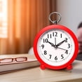 thumbnail image 2 of LED Alarm Clock with Temperature and Humidity Monitor, Circular Desktop or Wall-Mounted Design, Battery-Powered, 3.94 in Diameter, Red/Black/Pink, 2 of 6