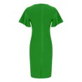 thumbnail image 4 of EQWLJWE Liquidation d'Économies d'Été! Robe de Bureau pour Femme, Col Rond, Manches à Volants, Unie, Taille à Boutons, Robe Quotidienne, Robes d'Été 2023, 4 of 7