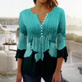 thumbnail image 1 of T-Shirt à Manches Courtes à Imprimé Floral pour Femmes Bleu L, 1 of 5