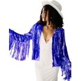 thumbnail image 1 of LinYooLi Women's Sequin Tassel Jacket Sparkle Retro Long Sleeve Reflective Fringe Jacket Sequin Coat, 1 of 3