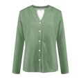 thumbnail image 4 of AherBiu Veste Légère pour Femme à Boutons, Cardigan Tricoté à Col Ras du Cou, Chandail Décontracté Ample, Manteau Léger, 4 of 5
