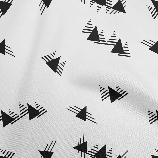 oneOone Georgette Viscose Black Fabric Geometrical Sewing Craft Projects Fabric Prints By Yard 42 Inch Wide