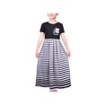 thumbnail image 1 of Robe Fille T-Shirt Noir Rayé Zèbre Classique Décontracté École Confortable Coton Maxi 7 Ans, 1 of 1