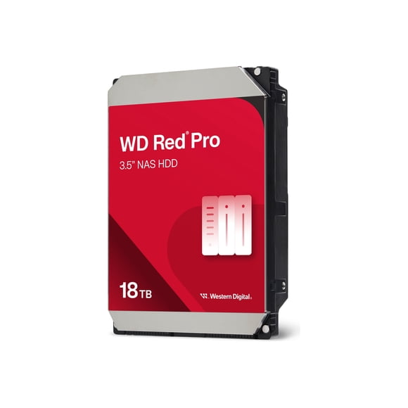 WD Red Pro WD181KFGX - Hard drive - 18 TB - internal - 3.5" - SATA 6Gb/s - 7200 rpm - buffer: 512 MB